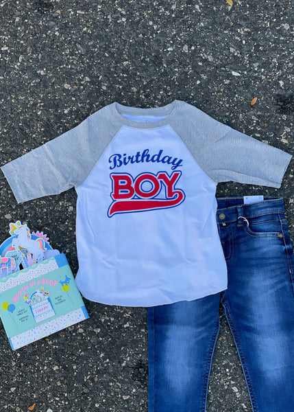birthday boy long sleeve tee
