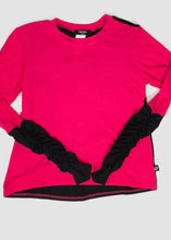 Load image into Gallery viewer, girls ruched sleeve colorblock tee
