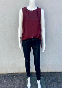 side ruched scoop nk tank
