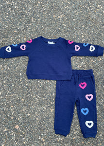 baby 2 piece jogger set - hearts