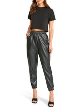 Load image into Gallery viewer, faux leather jogger 7503
