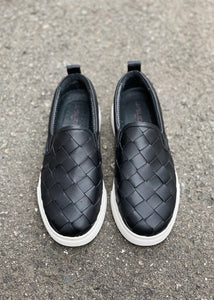 woven leather sneaker