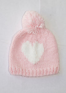girls heart knit hat-toddler