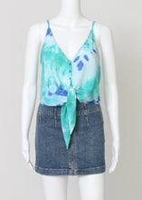 Load image into Gallery viewer, tie dye tie front cami-cropped
