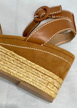 Load image into Gallery viewer, nubuck espadrille wedge sandal
