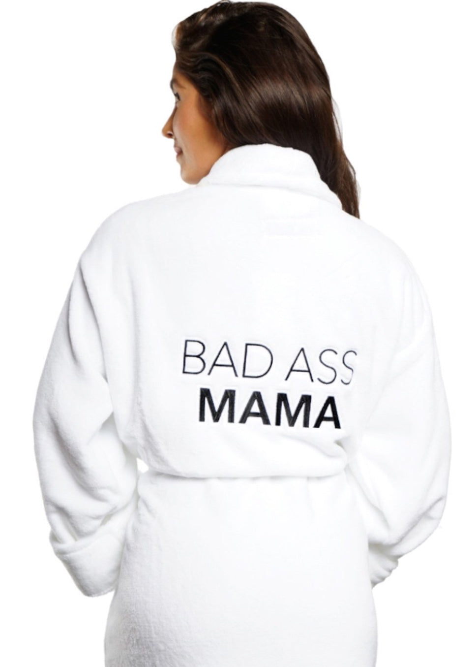 women's white robe bad ass mama