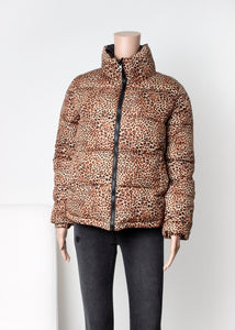 puffer leopard coat