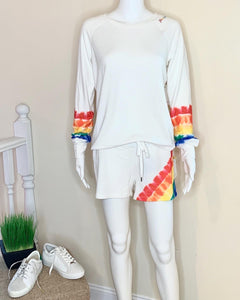 rainbow stripe shorts