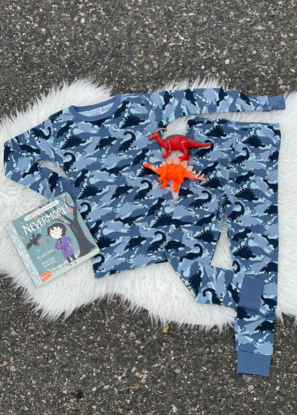 boys dino camo 2pc pj set