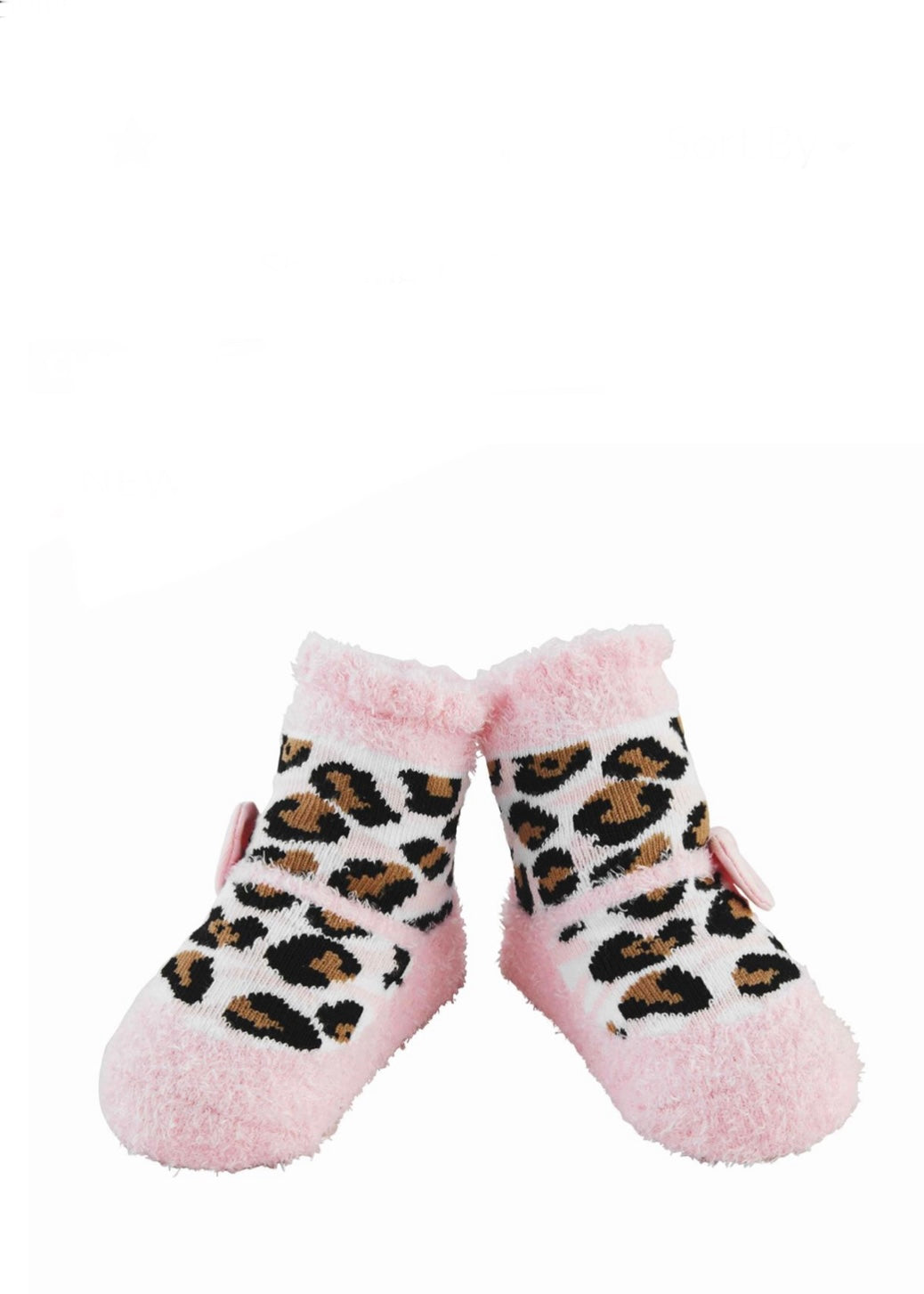 pink leo baby socks