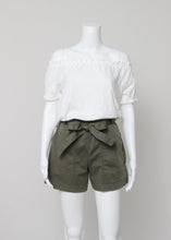 Load image into Gallery viewer, olive tie waist cargo short
