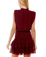 Load image into Gallery viewer, pad shoulder smock waist dress
