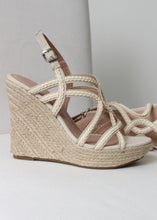Load image into Gallery viewer, ivory braid espadrille wedge sandal
