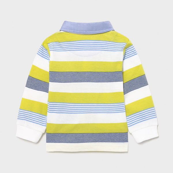 boys lime stripe polo