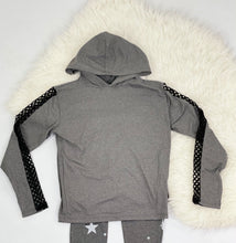 Load image into Gallery viewer, girls hoodie with net trim
