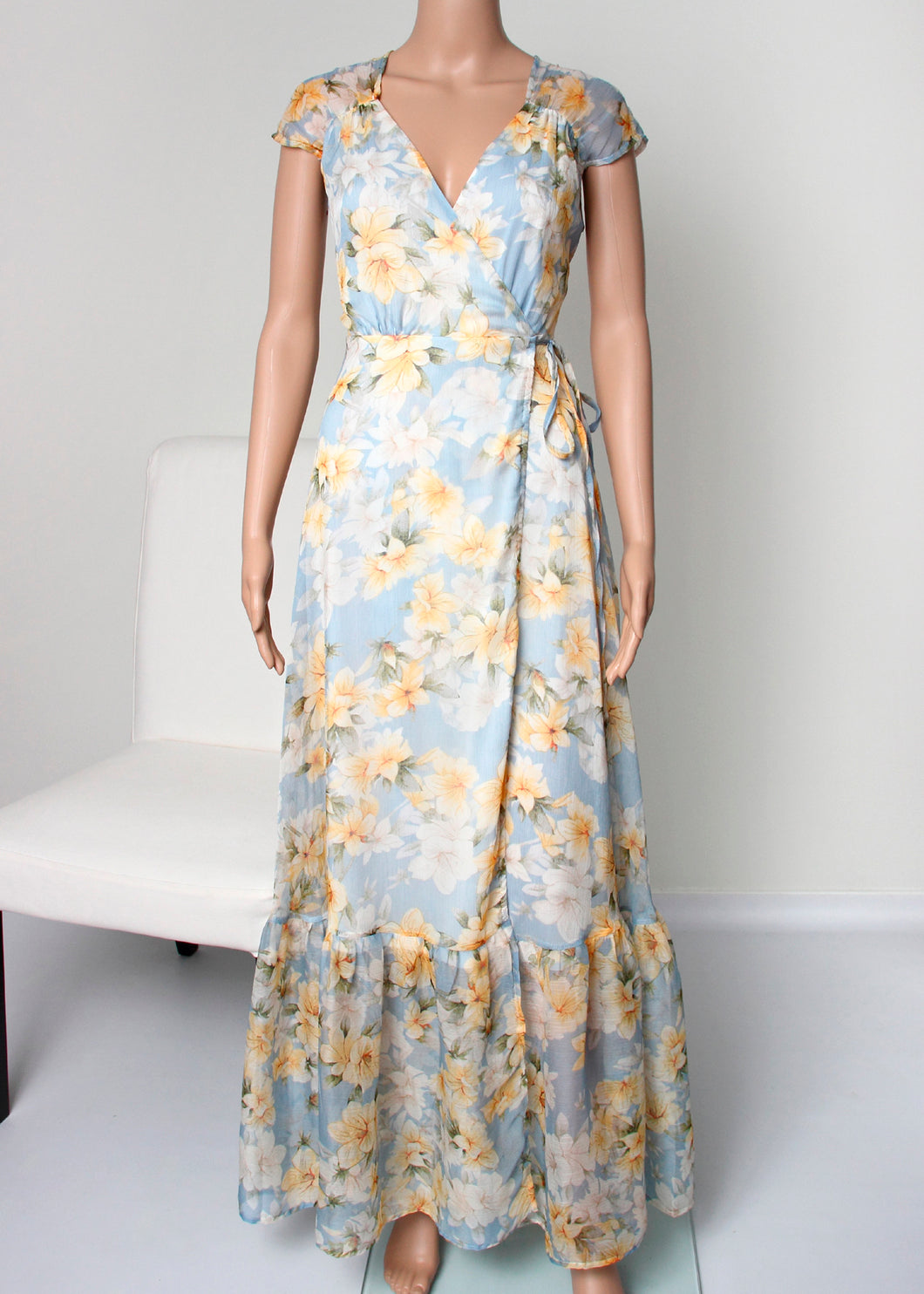floral maxi wrap dress