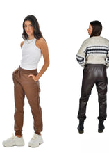 Load image into Gallery viewer, women vegan leather jogger
