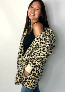 cozy hoodie bear jacket-leopard