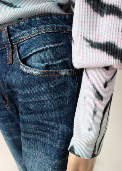 distressed hirise mom jean - fm