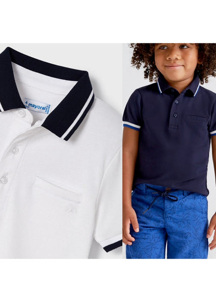 boys contrast collar polo
