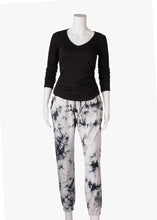 Load image into Gallery viewer, tie dye jogger - black &amp; white
