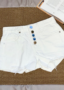 button fly hirise shorts