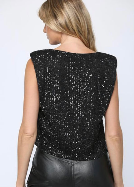 sequin padded tank