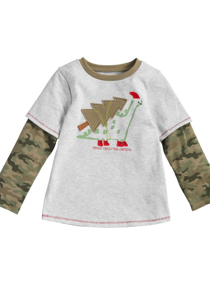 kids camo camp xmas tee