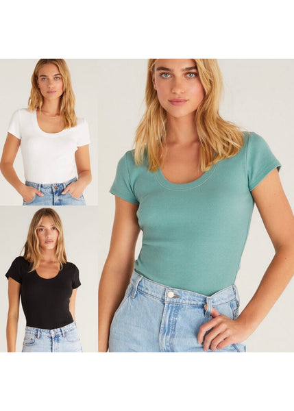 sirena rib short sleeve tee