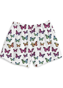 girls fuzzy lounge shorts - butterfly