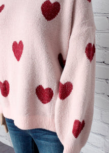 scatter heart sweater