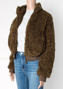 bear coat with zipper