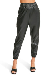 faux leather jogger 7503