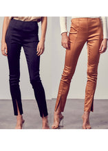 Load image into Gallery viewer,  womens slit skinny satin pant

