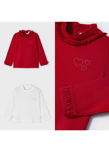 girls ruffle mock neck top