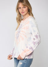 Load image into Gallery viewer, tie dye distressed sweater
