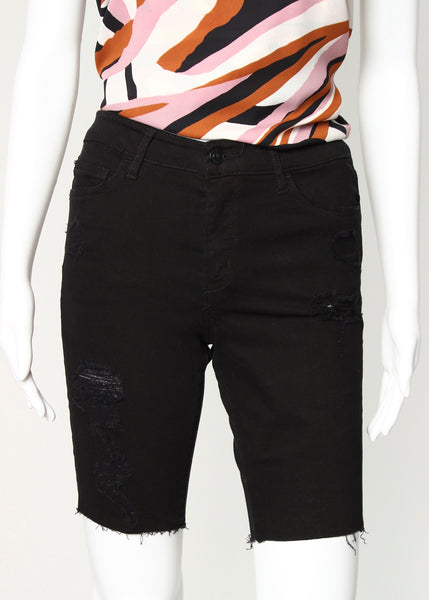 midrise relaxed distressed bermuda