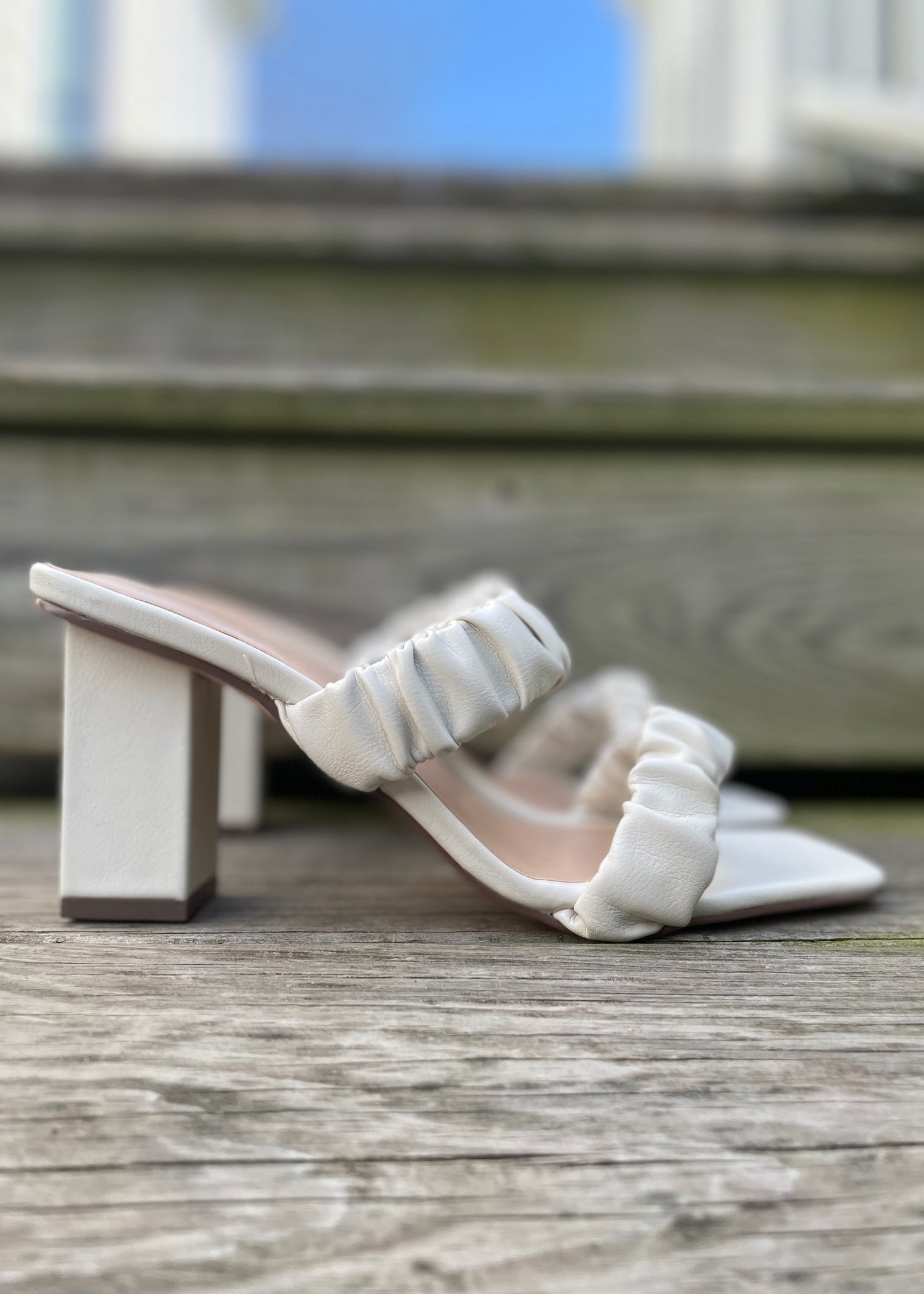 Coral Barely There Strappy Block Heels – No Doubt Shoes