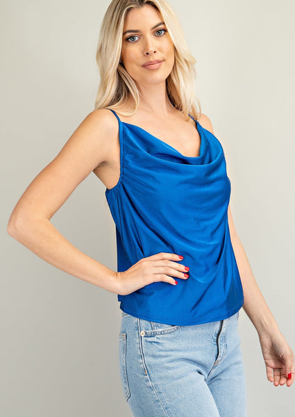 women cowl knit cami top
