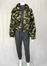 Load image into Gallery viewer, camo sherpa zip bomber
