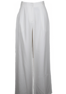 white wide leg tailored pant