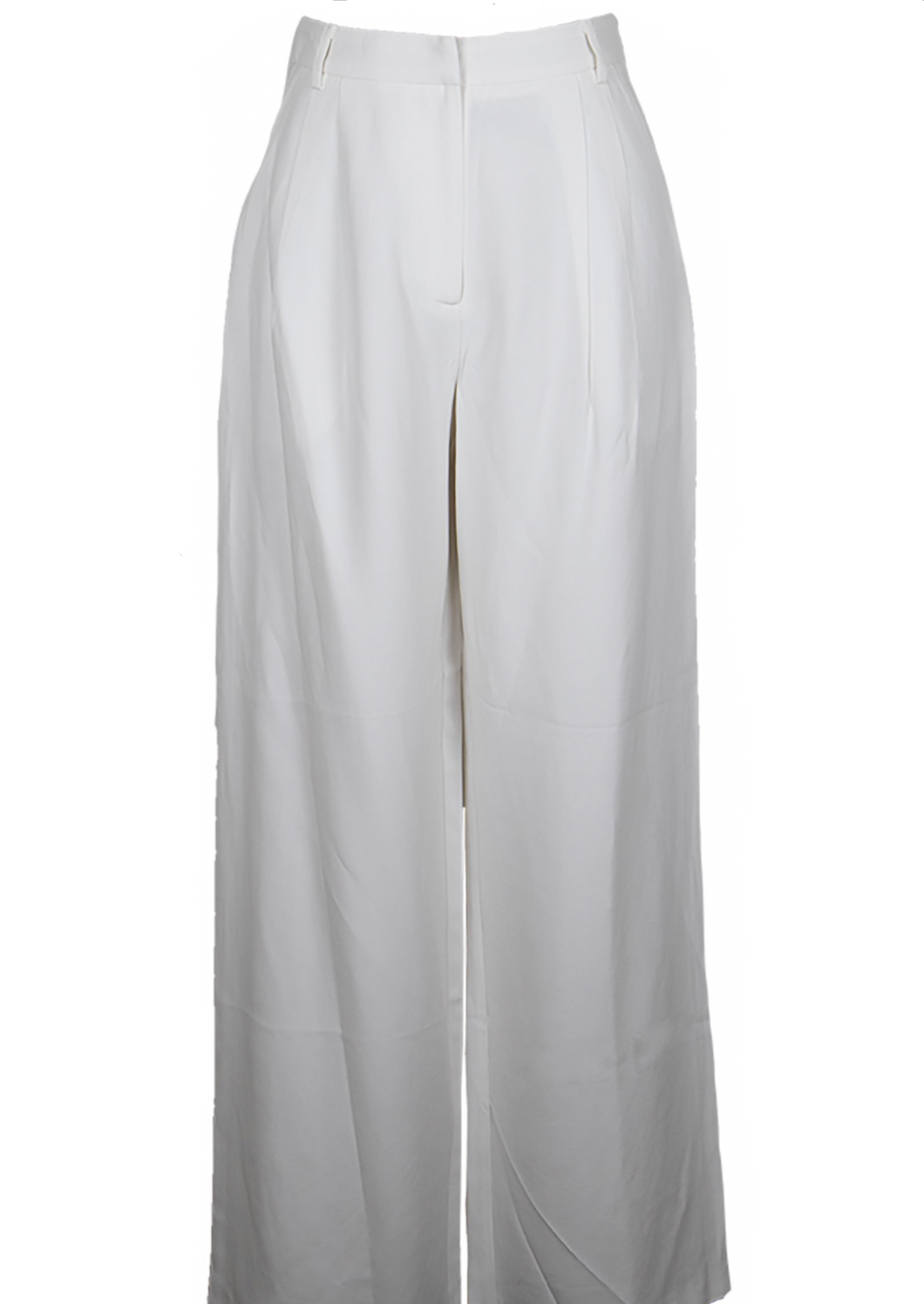 white wide leg tailored pant
