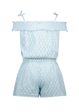 Load image into Gallery viewer, girls lace + pearl romper
