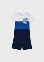 Load image into Gallery viewer, boys colorblock surf tee and short set

