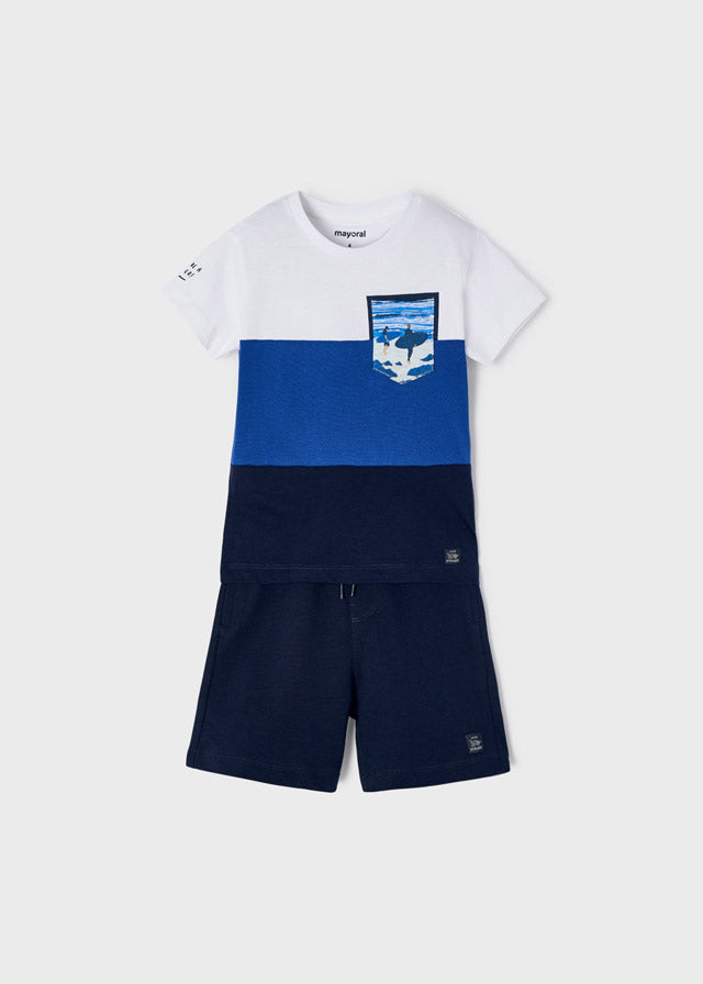 boys colorblock surf tee and short set