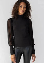 Load image into Gallery viewer, women mesh sleeve mock neck top
