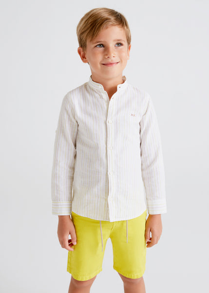 boys stripe neru linen long sleeve shirt