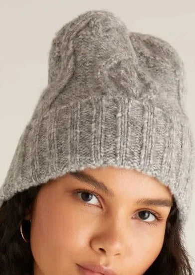cable knit heathered beanie