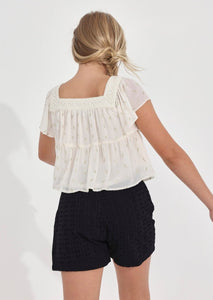 tween feather chiffon blouse