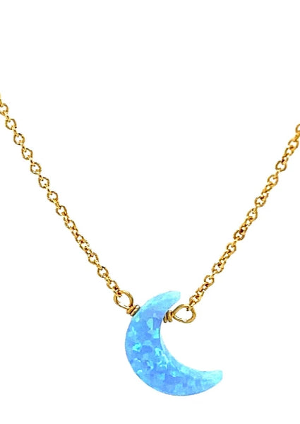 gold filled necklace moon